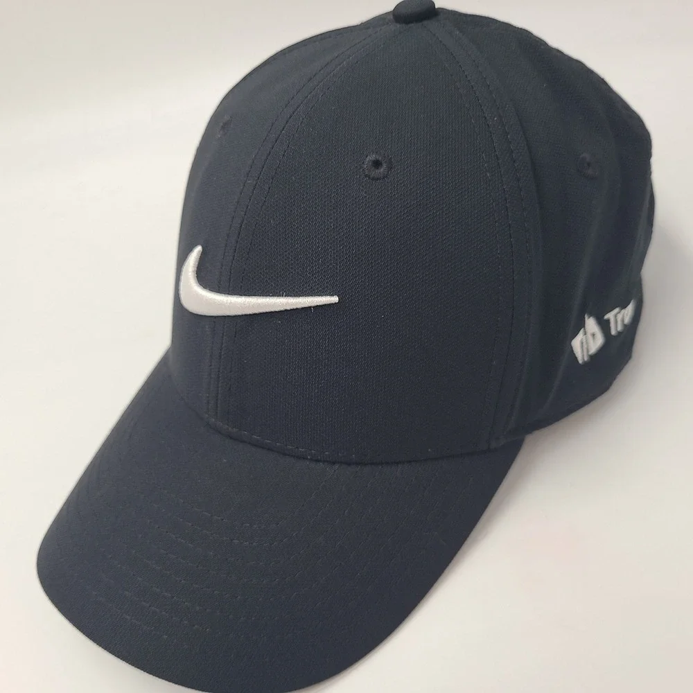 Nike Hat Adjustable Black White Transamerica Swoosh Logo Dri-Fit Club Cap Men